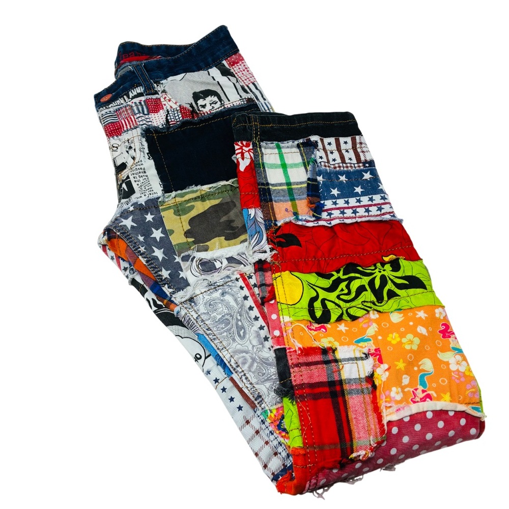 Vintage BIEPA 1971 PATCHWORK Men’s JEANS SIZE 30 Fringe Button Fly Japanese Punk